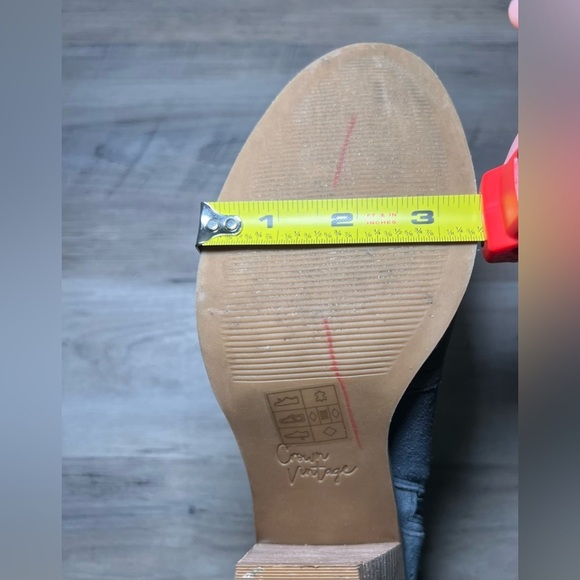 Crown Vintage Women's Suede Heeled Boots,Blue Gray Color,Cutout Style,Size 6.5? - Picture 12 of 13